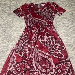 Lularoe Amelia Red Paisley Dress
